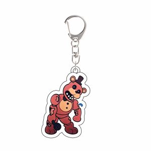 Bandai | for FNAF Game Peripheral Bonnie Foxy Freddy Puppet Chica Acrylic Keychain Q Version Ornament Festival Gift Backpack Pendant