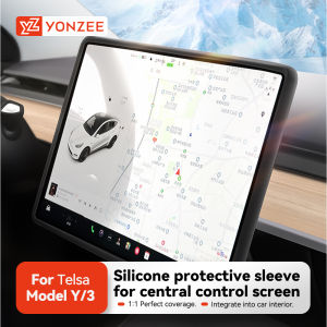 YZ For Tesla Model 3 Y Highland Juniper 2025 Silicone Protective Trim Internal rearview mirror Cover Central Control Navigation