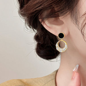 Pianist | Retro Zircon Earrings French Style Hollow-out Inlaid Design S925 Silver