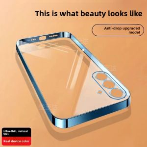 Ultra-Thin Transparent Silicone Phone Case for Samsung A56 Full Cover Anti-Fall Protective Shell Mens Womens Soft Case Galaxy Premium Feel