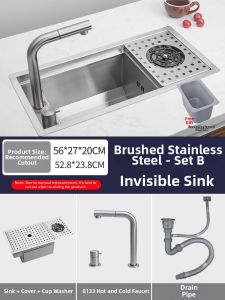 DADIAN | Bar Island Concealed Wash Basin 304 Stainless Steel Mini