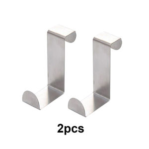 2/4Pcs Z-Shaped Hook Stainless Steel Punch-Free Behind Door Hanger Holder Home Kitchen Bathroom Door Organizer Hook Organizers