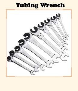 Tubing Wrench Flex-Head Ratchet Spanner Spaner Opening Design Rotatable Wrench 8-19mm