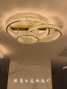Modern Luxury LED Ceiling Lights Dimmable Minimalist Restaurant Lighting Crystal Ceiling Light