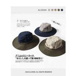Japanese Style Drawstring Bucket Hat Womens Summer Outdoor Hiking Fishing Hat Thin Breathable Sun Hat Sun Hat Mens Fashion