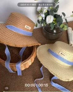 Mũ cói đi biển nón che nắng vành rộng mũ vành đi biển thắt nơ siêu xinh phong cách vintage