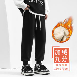 Lamb Velvet Fleece Lined Loose Fit Mens Winter Thick Cotton Sweatpants Casual Long Trousers Autumn Winter Sports Pants