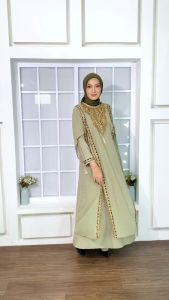 TA9019V2 | Gamis Abaya Turki Terbaru 2023 Turkey Mewah Turky Warna Hijau Sage Hijau Army dan Lavender