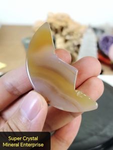 Natural Brazil Agate Crystal Moon Shape MA05