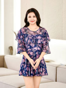 Conservative plus Size One Piece Swimsuit for Women Thermal Spa Swimwear Belly Covering Mommy Swimwear New 2025 Style