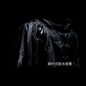 3 in 1 Hooded Waterproof Raincoat Poncho Lightweight Hood Hiking Cycling Rain Cover Coat Outdoor Camping Tent Mat