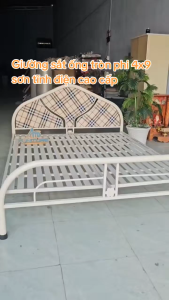 Giường sắt giá rẻ 2 - 3 người nằm kích thước 1m6 x 2m 1m8 x 2m giao lắp tận nơi trong ngày