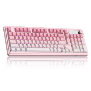Magegee | MageGee GK960 Tri-mode Gaming Keyboard RGB Wired/BT/2.4G with Knob Number Pad 4000mAh for PC Laptop Tablet