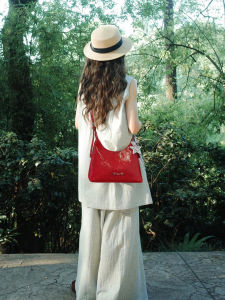 Red Fashionable Underarm Bag Womens Handbag 2025 New Autumn Winter Luxury Small Crossbody Wedding Bag Soft PU Leather