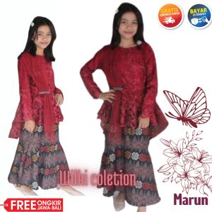 Dress Anak Perempuan Aurora Slayer Selendang Tk Sampai sd usia 5 sampai 6 tahun