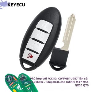 Chìa Khóa Điều Khiển Từ Xa Thông Minh 433.92MHz ID46 Cho Infiniti M37 M56 QX56 Q70 Nissan Sentra Sunny Versa - FCC ID CWTWB1U787 Của KEYECU