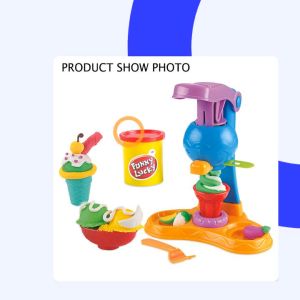 Educational Dough Play 24 Pieces Ice Cream Machine Colored Clay Tool Set Toys for Kids