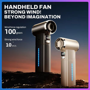 Mini high-speed violent turbo fan 6000mAh USB rechargeable 100 level LED digital display portable handheld fan violent strong wind dust blower