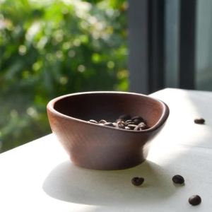 JUSTINLAU | JUSTINLAU Solid Wood Coffee Bean Measuring Cup Sapele Dosing Bowl Espresso Serving Tray Coffee Bar Accessory for Kitchen Decor