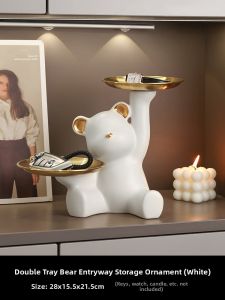 ZHONGGE | Modern Luxurious Creative Bear Dual Tray Key Organizer