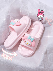 รองเท้าแตะ EVA สวมใส่สบาย สำหรับผู้หญิง รองเท้าแตะพื้นหนา ส้นแบน ด้านในห้องน้ำ บ้าน ป้องกันการลื่น ป้องกันกลิ่น รองเท้าแตะส้นแบนน่ารัก 2025 ใหม่