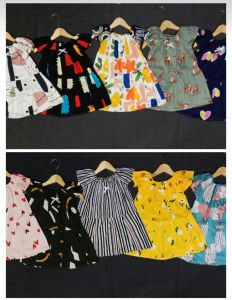 ISI 10PCS baju daster anak perca sambung NON OBRAS daster anak baju tidur anak rayon motif random estimasi 0-2tahun