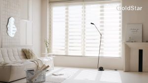 Goldstar Korean Zebra roller blinds For Window Double Layered Window Blind for Day and Night curtains for windows Treatment with Mesh and Opaque Fabric Venetian Blinds Curtain Roller For Living Room Office Home Bathroom