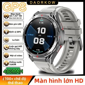 Đồng Hồ Thông Minh Chống Nước DAORKOW GPS IPX68 Đồng Hồ Thể Thao Ngoài Trời Màn Hình Tròn AMOLED 143 Inch Có La Bàn Theo Dõi Nhịp Tim