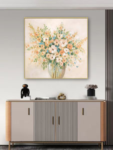 Hand-Painted Living Room Three-Dimensional Texture Hanging Painting Bedroom Decorative Painting Hallway Fancy Oil Painting Modern Restaurant Florals Mural
