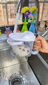 Rice Washing Automatic Device Multifunction Quick-Clean Grain Washer Machine with Secure Latch Efficient Colander Kitchen