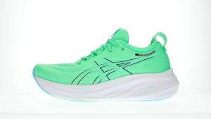 ASICS Men GEL-NIMBUS 26 Running Shoes in New Leaf/Soothing Sea