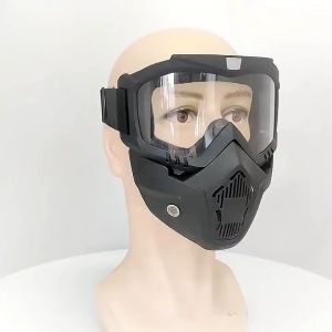 【COD】Motorcycle Goggles Removable Mask Removable Open Face Half Harley Goggle Mask Tactical Motorcycle Bike Helmet Moto Accessories