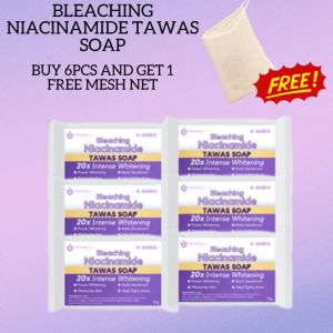 6pcs  Bleaching Niacinamide Tawas Soap Get 1 Free Mesh Net 20x Intensense Whitening