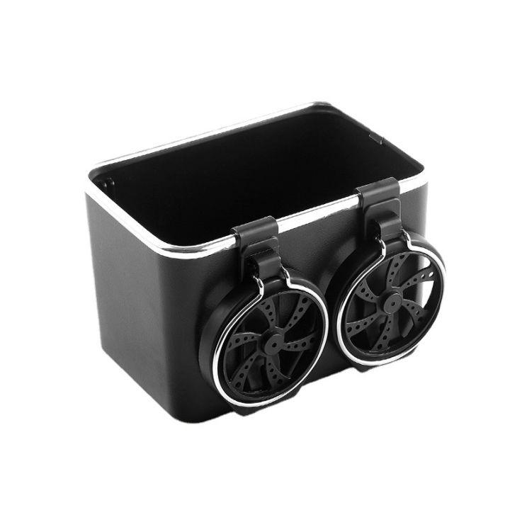 Car Storage Box Armrest Storage Box Organizer Box with 2 Cup Bottle
