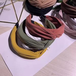 Simple Knot Headband Wide Cross Hairbands Daily Headwear Plain Color Basic Headbands Women Hair Accessories
