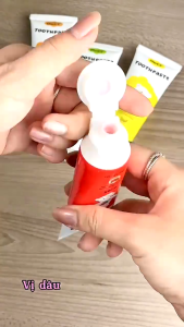 Kem đánh răng trẻ em TheCi 45g không fluor cho bé từ 6 tháng tuổi – vị trái cây an toàn khi nuốt