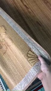 Chiếu trúc tăm vân gỗ in hoa đế lụa chiếu trúc tây bắc cao bằng điều hòa mát lạnh nhiều size(1m2/1m5/1m6/1m8)