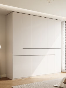 Customizable Oak French Cream Style Segmentary Wardrobe