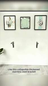 YYLIFE 2PCS Folding Shelf Brackets 8 InchStainless Steel Folding Billy Shelf Bracket with Triangle Support for Wall Mounted Storage Shelves Sturdy Metal Shelf Board Organizer Stand Silver