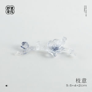 Wild Flower Room [Branch Meaning] Ancient French Glaze Pen Shelf Plum Writing Brush Pen Holder Chinese Brush Pen Holder Pen Holder Study Supplies