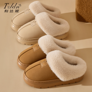 Dép Bông Ngoài Trời Mùa Đông 2025 Mới Cho Nữ Đế Dày Kháng Khuẩn Ấm Áp Lông Cừu Dép Đi Trong Nhà Ngoài Trời