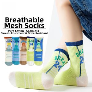 Breathable Spring-Summer Kids Thin Sport Socks Mid-Calf