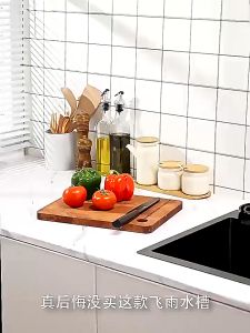 LENODI Kitchen Sink Hitam dengan Keran Disesuaikan & Bak Cuci Piring 2 Lubang