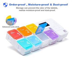 Box Reminder Week Smart Pill Case Drug Storage Alarm Box Weekly Pills Drug Container Dispenser 4 Lattice Plastic Drug Container