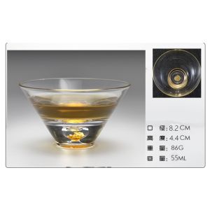 Gold Foil Decorated Crystal Glass Tea Cup Creative Drinking Bowl Small Tea Lamp Owner Cup Public Cup Tea Set Handmade Craft