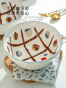 Large Size Ceramic Soup Bowl Japanese Style Cute Snail Powder Bowl Noodle Bowl Popular Instant Noodles Bowl Soup Basin