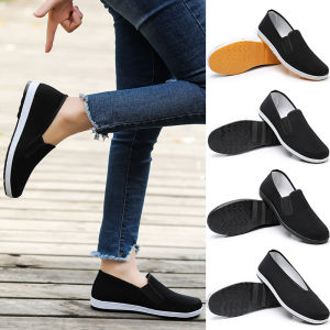 รองเท้าผ้าปักสไตล์ปักกิ่งโบราณสำหรับผู้หญิง รองเท้าลำลองแบบสวมสบาย น้ำหนักเบา ป้องกันการลื่น ระบายอากาศได้ดี รองเท้าผ้าปักกิ่งแบบสวมสบาย