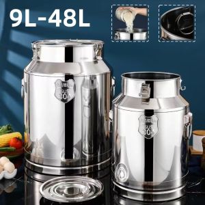 rice dispenser 25 kg/5kg/10kg/15kg stainless storage containers with lid sealed bucket moisture-proof rice bucket edible oil wine bucket rice jar tea barrel household grain storage bucket