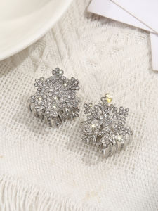 Christmas rhinestones snowflake hairpins temperament grab clips trumpet haircatches bangs clip hair accessories