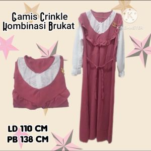 GAMIS CRINKLE AIRFLOW KOMBINASI BRUKAT WANITA DEWASA TERBARU 2023 [COD]